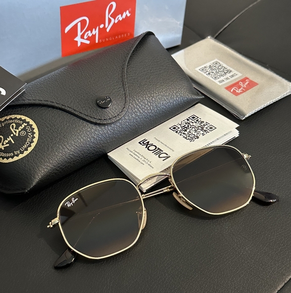 LIKE NEW Ray-Ban Hexagonal RB3548 Gradient Brown Ray ban Sunglasses - Picture 4 of 16